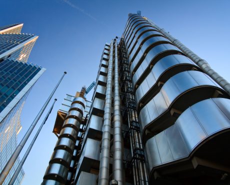 mirrored Lloyd's of London building